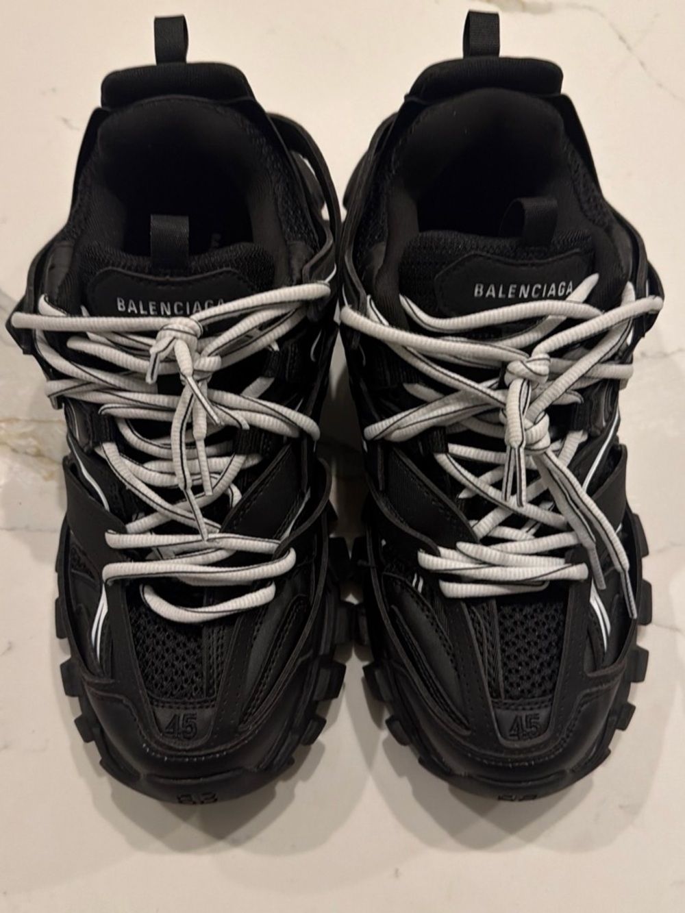Balenciaga Track Black Sneakers with White Laces